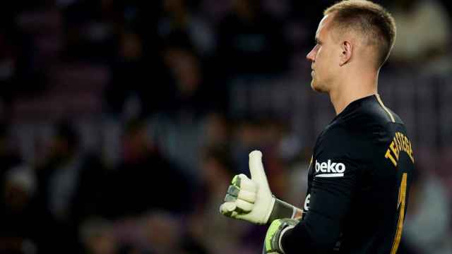 Ter Stegen en una acción en el Barça-Valladolid / EFE