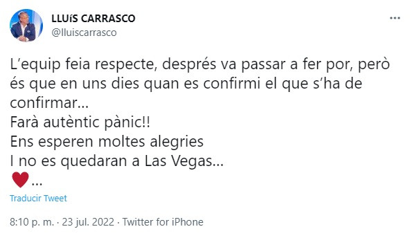 tweet de Lluis Carrasco