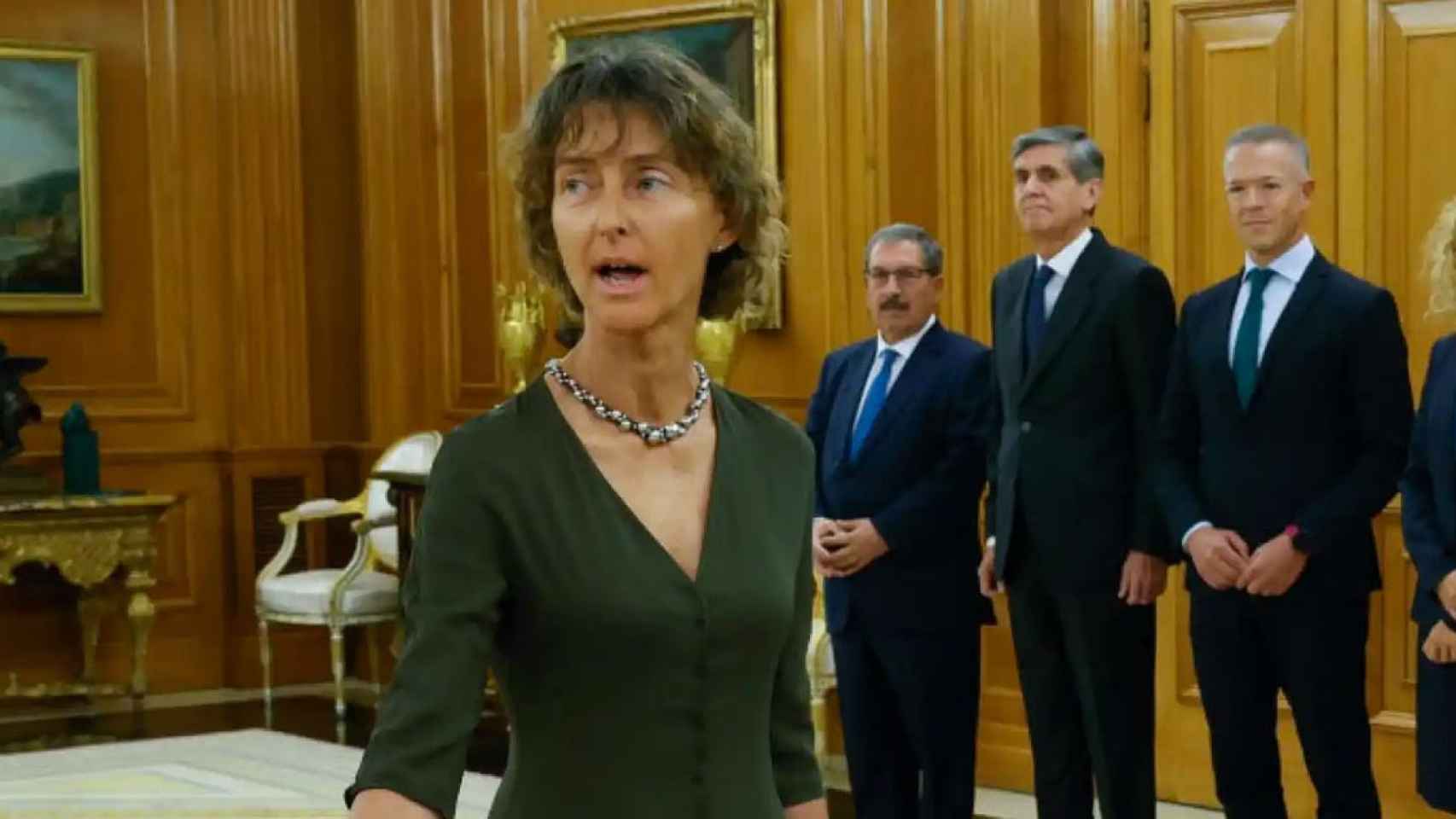 Laura Díez, prometiendo su cargo como magistrada del Constitucional ante el Rey el pasado 31 de diciembre / EFE