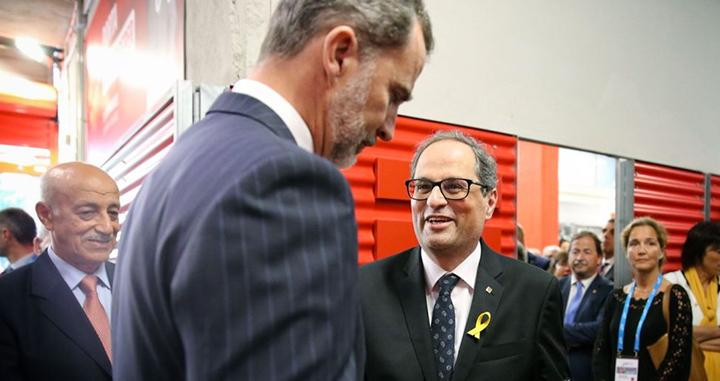 El Rey, Felipe VI con el presidente catalán, Quim Torra / EFE