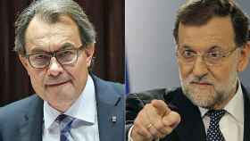 El presidente en funciones de la Generalitat, Artur Mas, y el presidente del Gobierno, Mariano Rajoy.