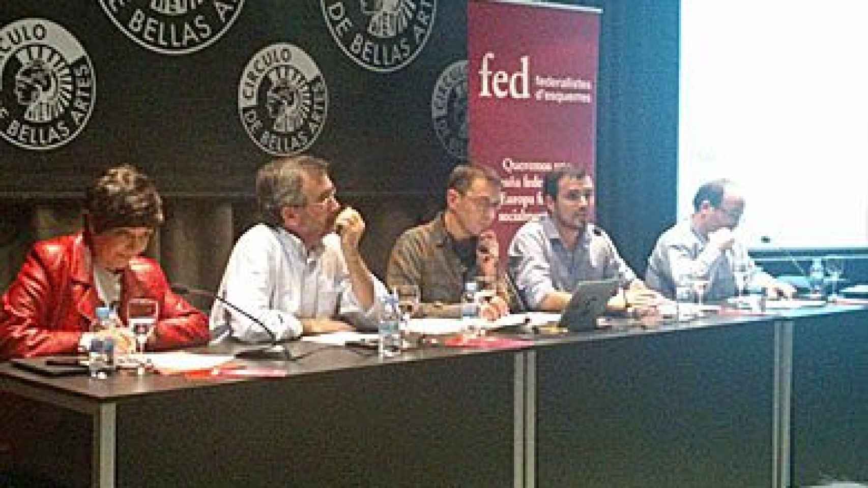 Rosa Paz, Manuel Cruz, Juan Carlos Monedero, Alberto Garzón y Miquel Iceta