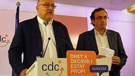 El vicesecretario general de Coordinación Institucional de CDC, Lluís Corominas, y el secretario de Organización del partido, Josep Rull