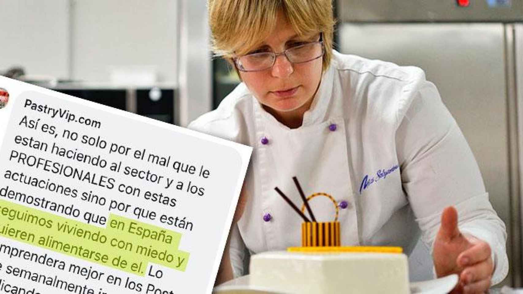 La pastelera Maria Selyanina y una muestra de la guerra 'on line' que ha generado su caso en España / CG