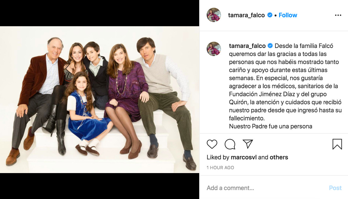 Tamara Falcó emite un comunicado junto a sus hermanos tras la muerte de Carlos Falcó / INSTAGRAM