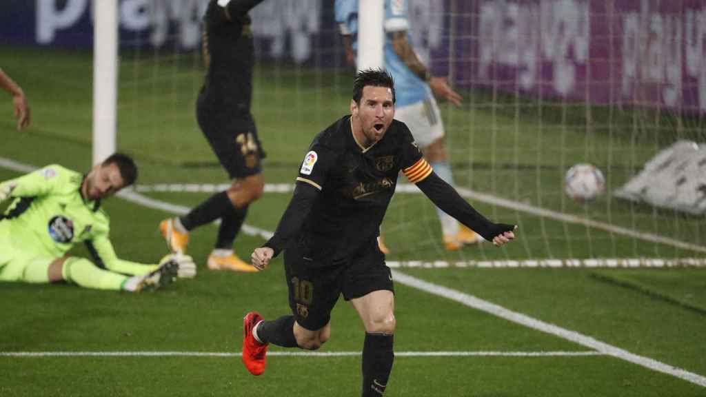 Leo Messi, celebrando su gol ante el Celta | EFE