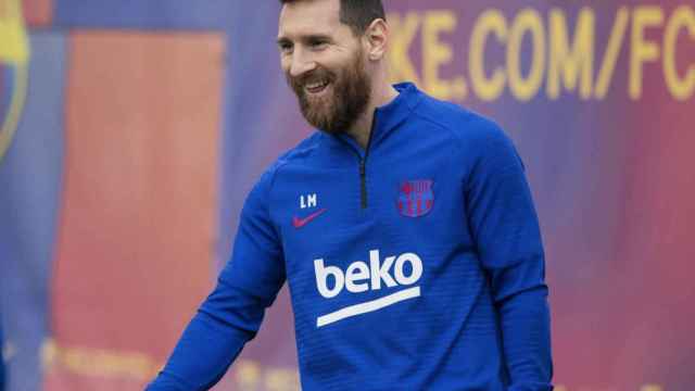 Una foto de Leo Messi durante un entrenamiento del Barça / FCB