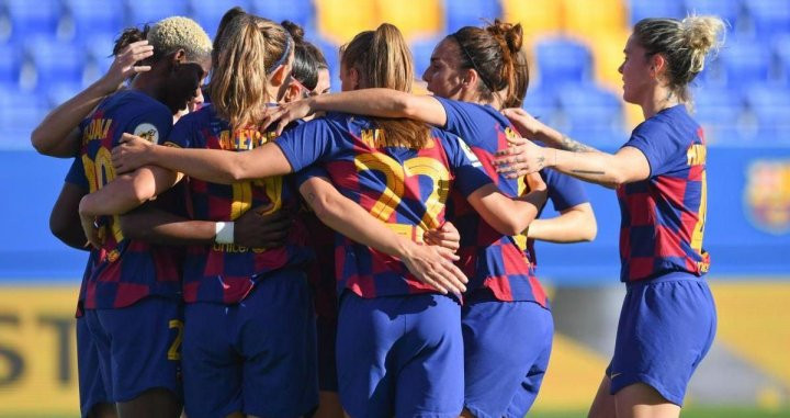 El Barça femenino celebra un gol en Liga / FCB