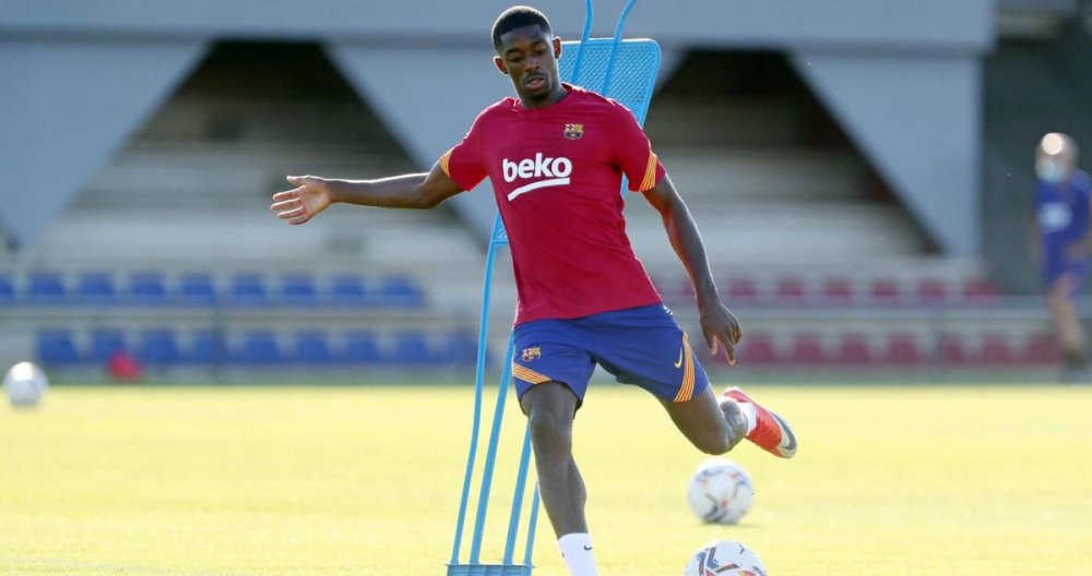 Demeblé durante el primer entrenamiento del Barça /FCB