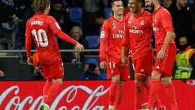 Los jugadores del Real Madrid celebran un gol ante el Espanyol / EFE