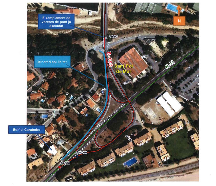Así sería el paso peatonal para los vecinos de Sant Pol de Mar / CG