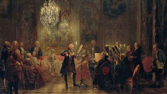 Federico El Grande toca la flauta en su palacio de Sanssouci / ADOLPH MENZEL