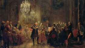 Federico El Grande toca la flauta en su palacio de Sanssouci / ADOLPH MENZEL