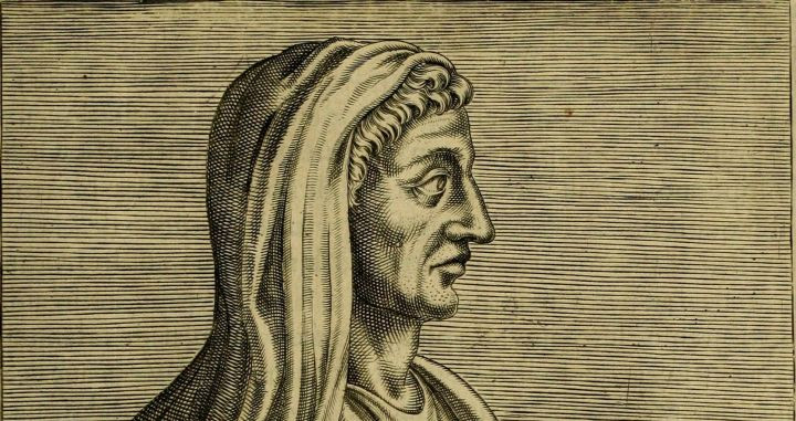 Marc Tulle Ciceron Cicero, from tome 3, folio 603 recto of Les vrais pourtraits et vies des hommes illustres grecz, latins et payens (1584) by André Thevet.