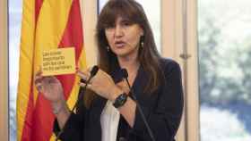 La presidenta del Parlament, Laura Borràs, durante su comparecencia tras ser suspendida en el cargo / EFE - Marta Perez