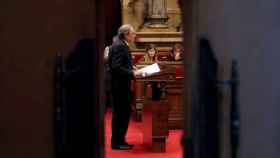 El presidente de la Generalitat, Quim Torra, durante su intervención en el pleno de Política General celebrado en el Parlament / EFE
