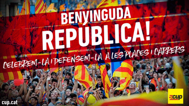 Cartel de la CUP con el que invita a celebrar y defender la república catalana / CUP