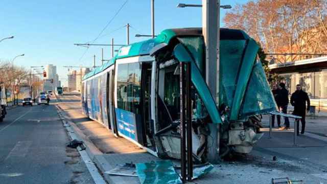 Imagen del accidente del Trambesós en Sant Adrià de Besòs (Barcelona) / CG