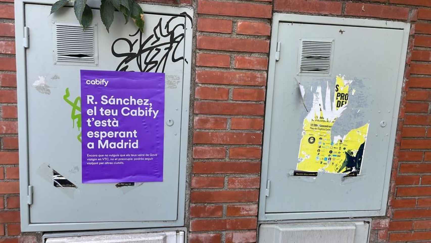 Campaña de Cabify contra la ministra Raquel Sánchez en Gavà (Barcelona) / CABIFY