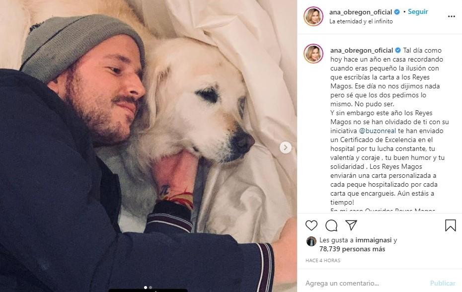La última publicación de Ana Obregón sobre su hijo Aless y su perra Luna / INSTAGRAM