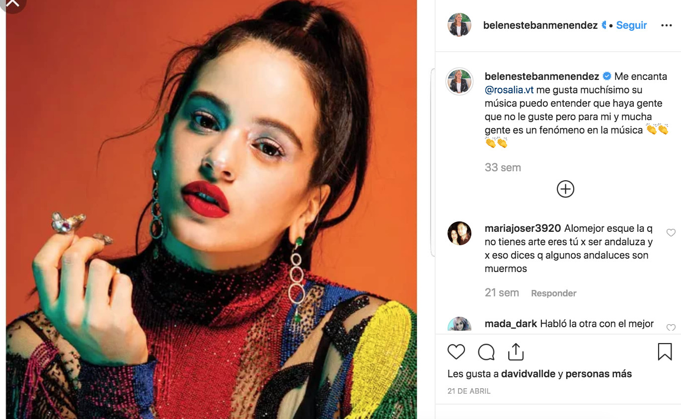 Belén Esteban sale en defensa de Rosalía a través de sus redes sociales / INSTAGRAM