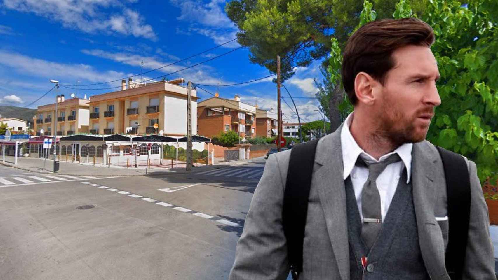 Leo Messi en el paseo Marítim de Castelldefels / FOTOMONTAJE DE CULEMANÍA