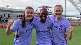 Las jugadoras del Barça Femenino celebran una nueva victoria en la Primera Iberdrola / FCB