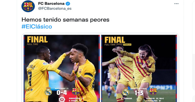 El Barça presume en redes sociales de los últimos clásicos / FCB