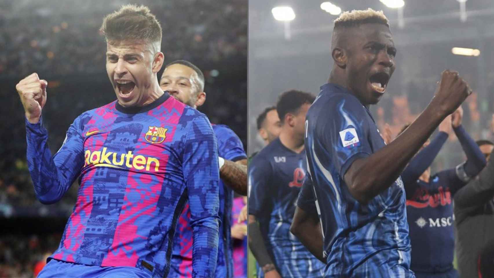 El Barça y el Nápoles, rivales en la eliminatoria de la Europa League / Fotomontaje Culemanía