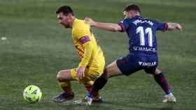 Messi, en una acción ante el Huesca | FCB