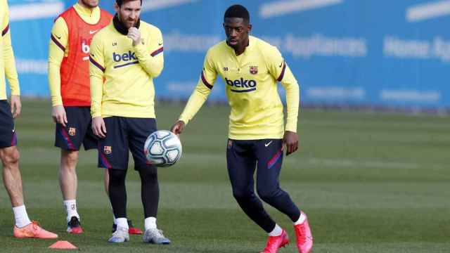 Ousmane Dembelé en un entrenamiento antes del Levante / FC Barcelona