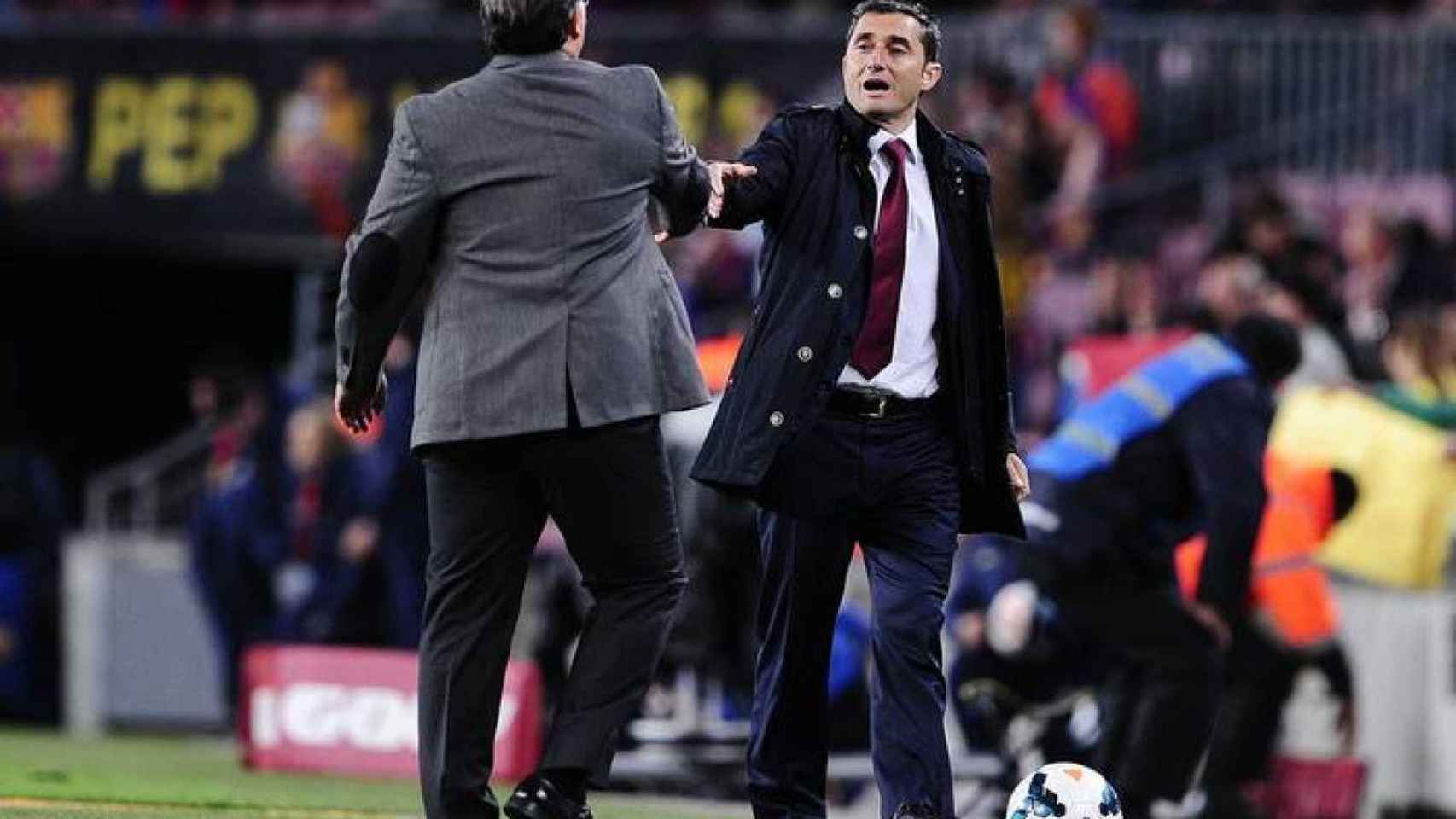 El Tata Martino y Ernesto Valverde en un Barça-Athletic / EFE