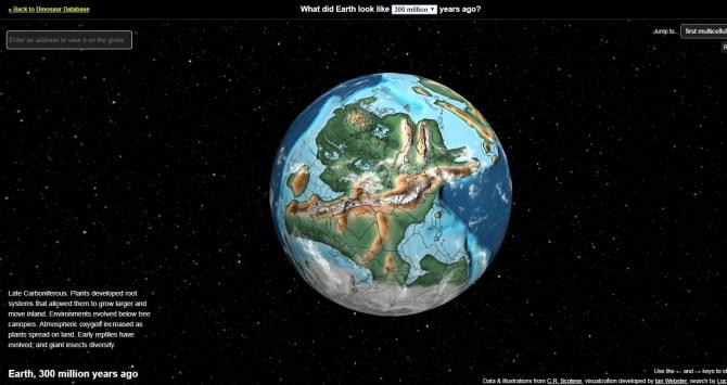 Vista del Pangea en la página Ancient Earth Tool / ANCIENT EARTH TOOL