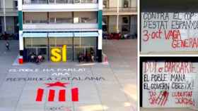 Pintadas en las universidades catalanas, donde el sindicalismo independentista se impone / CG