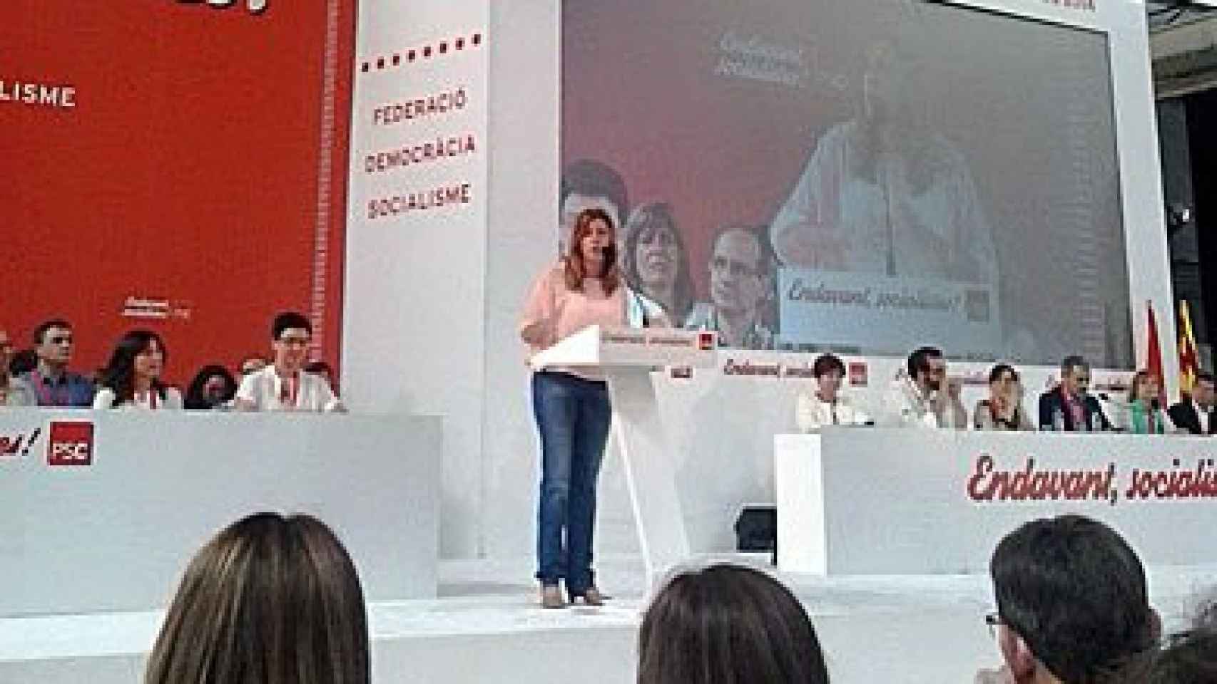 La presidenta de la Junta de Andalucía, Susana Díaz, durante su intervención en el Congreso Extraordinario del PSC