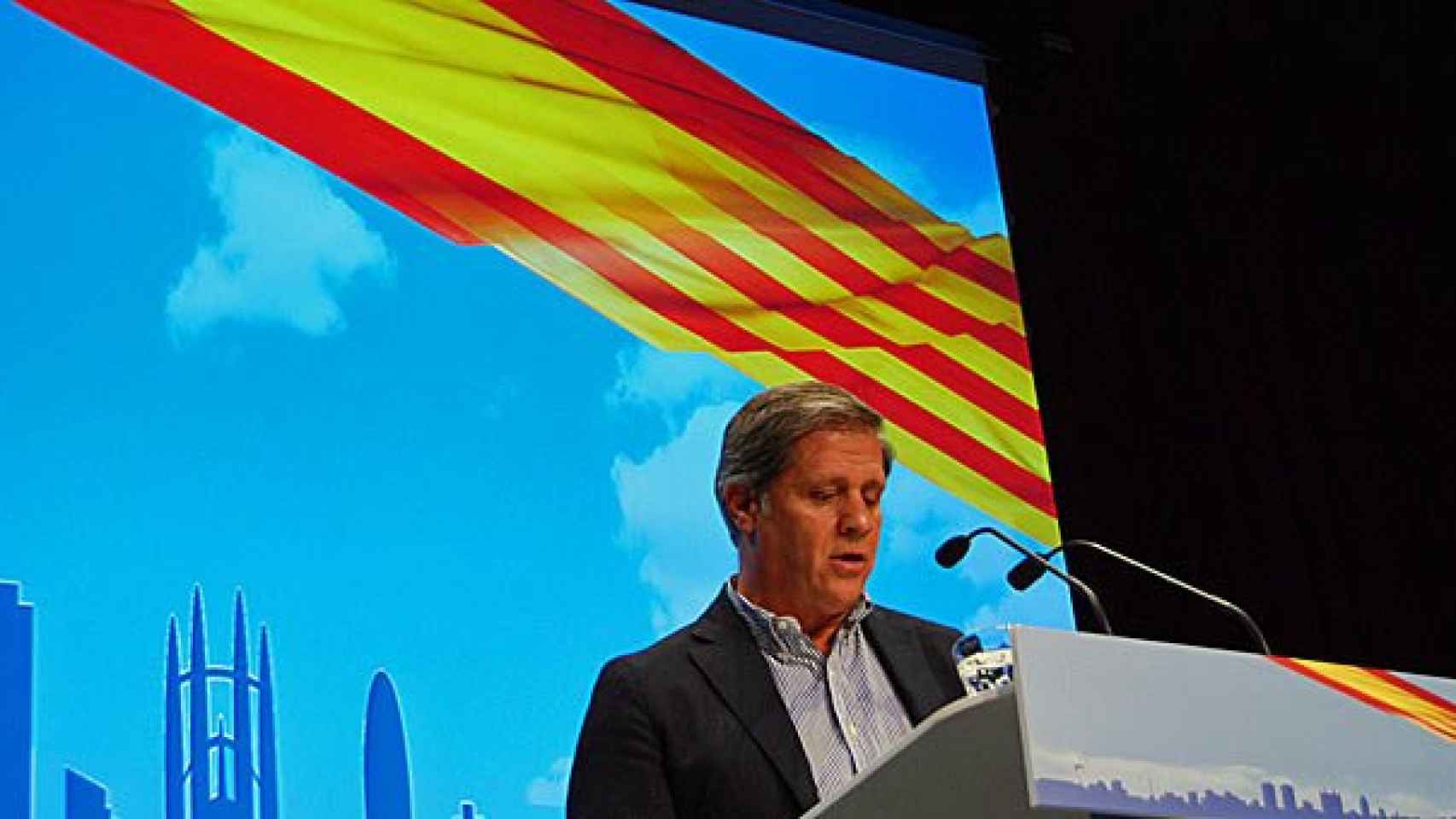 El líder del PP en el Ayuntamiento de Barcelona, Alberto Fernández Díaz, durante su conferencia pronunciada en el Borne Centro Cultural