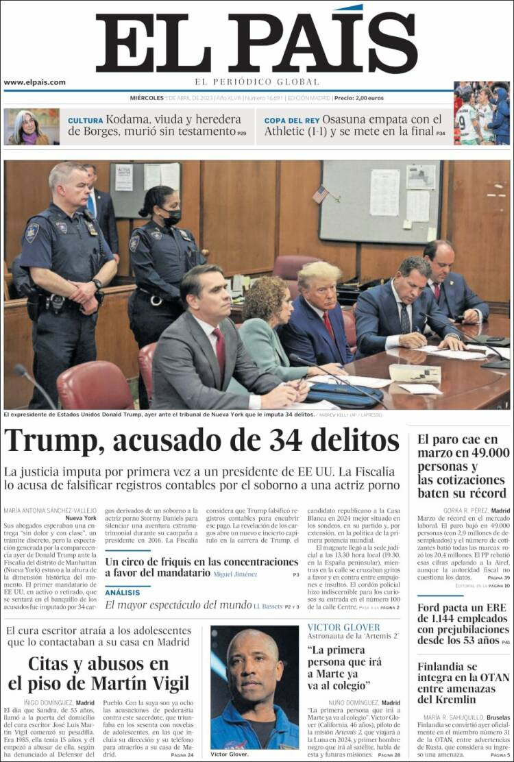 Portada de 'El País' de 5 de abril de 2023 / KIOSKO.NET