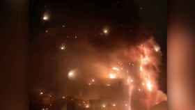 Imagen del incendio en el Eixample de Barcelona / TWITTER