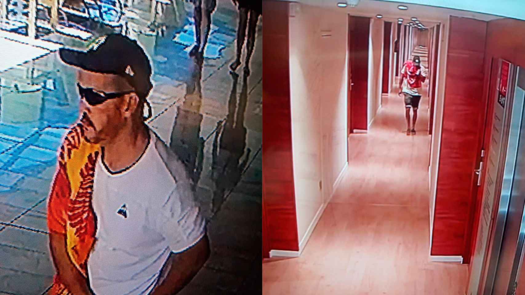 Dos imágenes del presunto ladrón de la toalla del hotel Onabrava de Santa Susanna / CG