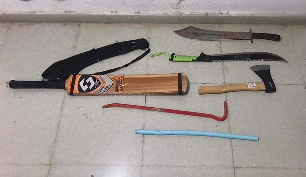 Imagen de las armas utilizadas durante la pelea mortal de Badalona / CG