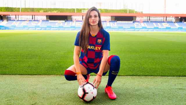 Gio Queiroz, en su presentación como jugadora del Barça Femenino FCB