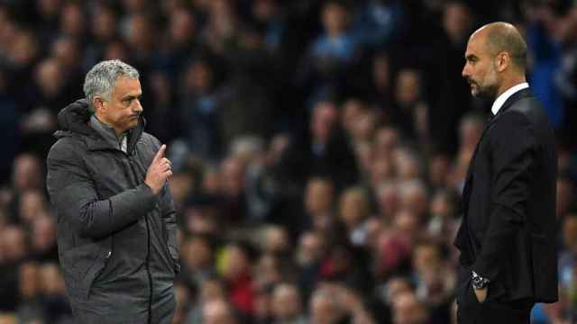 Mourinho celebrando un gol ante Guardiola / EFE