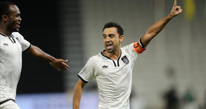 Xavi Hernández celebrando un gol con el Al-Saad / EFE