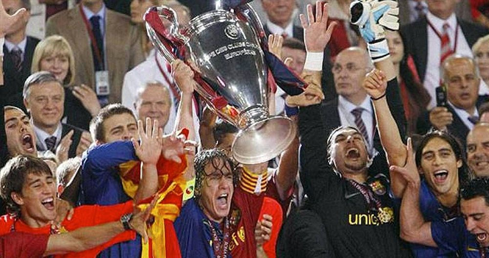 Puyol levanta la Champions como capitán del Barça