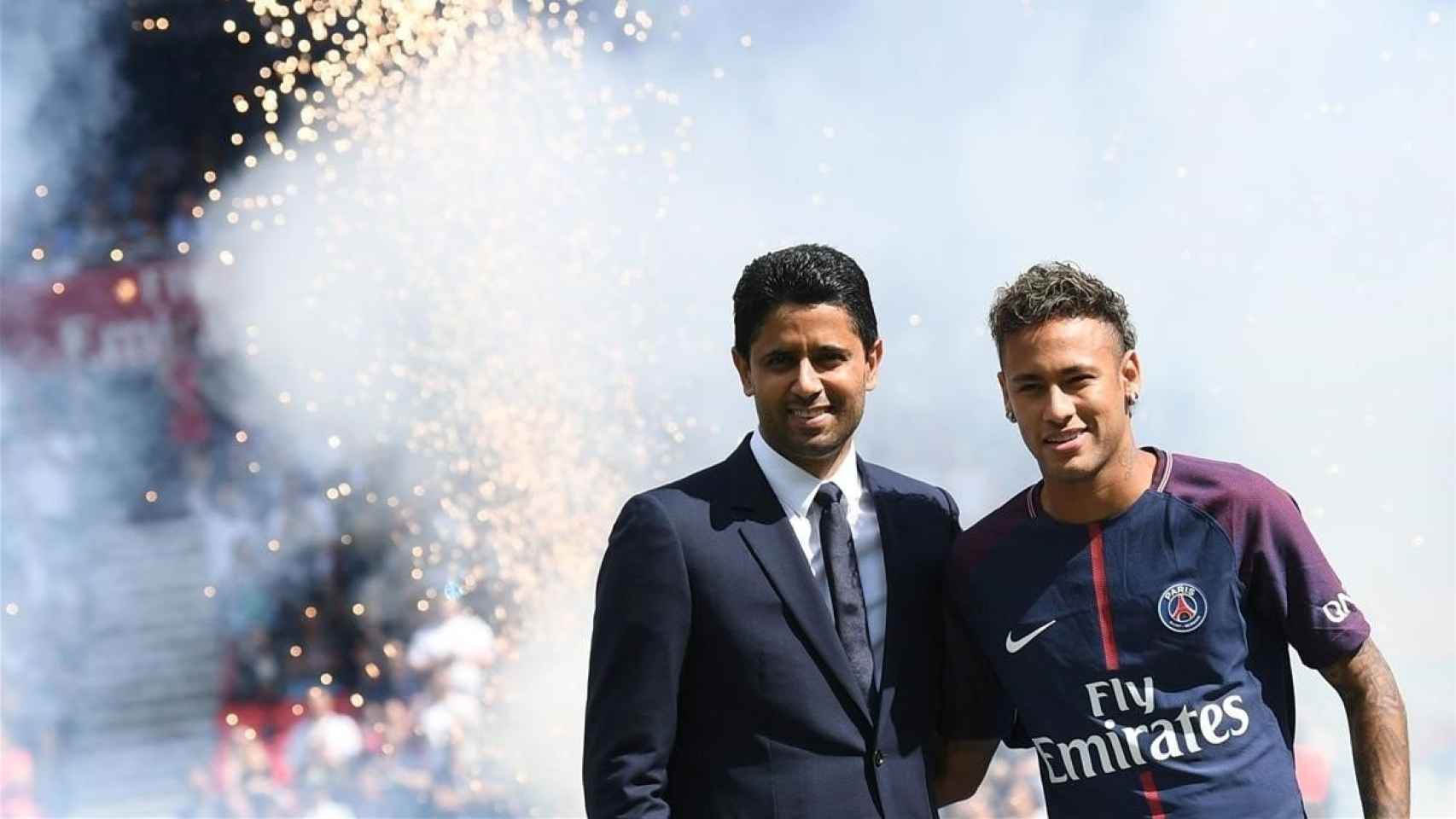Al-Khelaifi el día del fichaje de Neymar Junior / EFE