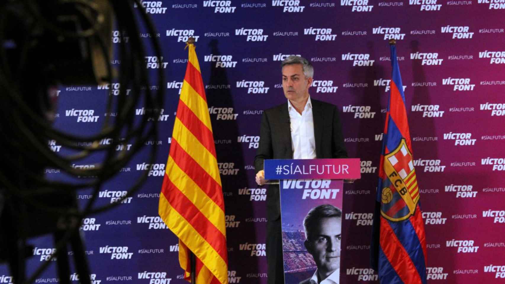 Víctor Font en un acto como candidato oficial al Barça / 'Sí al futur'