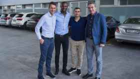 Los responsables del área deportiva del primer equipo del Barça: Pep Segura, Ernesto Valverde, Eric Abidal y Ramon Planes / FCB