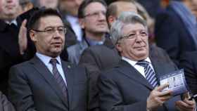 Una foto de Josep Maria Bartomeu y Enrique Cerezo presidentes del Barça y Atlético de Madrid / EFE