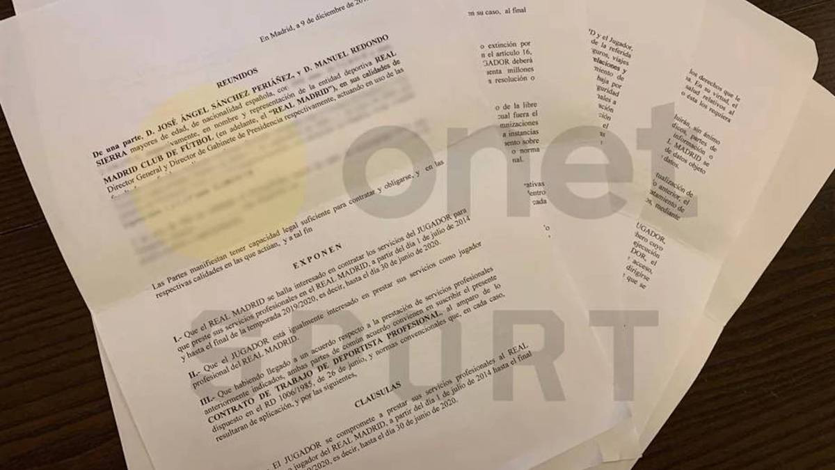 Fragmento del contrato del Real Madrid a Lewandowski / Orfe Sport