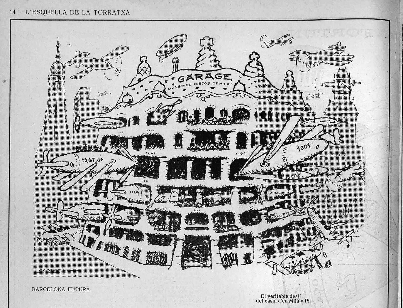 Caricatura de la Casa Milà aparecida en L’Esquella de la Torratxa. Barcelona, 1912 / MUSEO DE ARTE DE CATALUÑA (BIBLIOTECA FOLCH I TORRES)